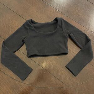 Tiger Friday Honest Long Sleeve Crop Top - Black